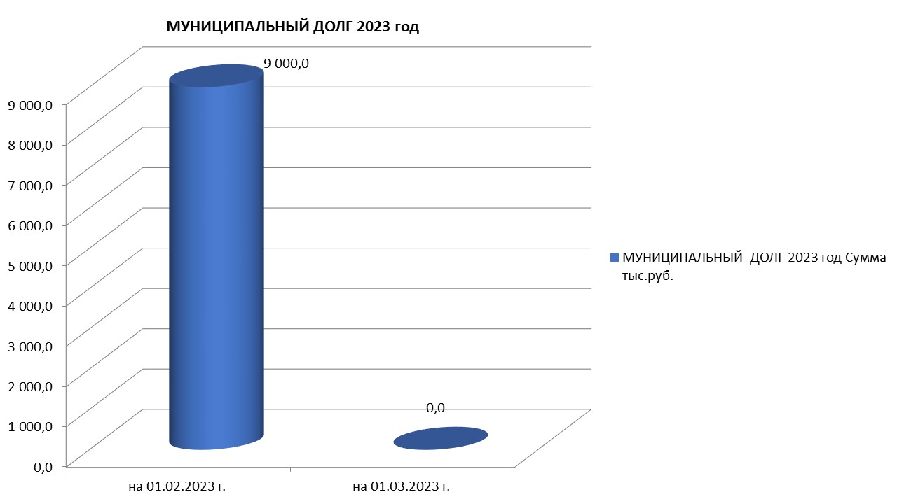 Муниципальный долг на 01.03.2023 г..