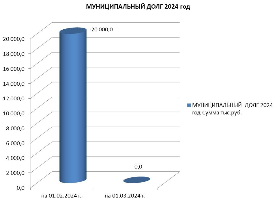 Муниципальный долг на 01.03.2024 г..