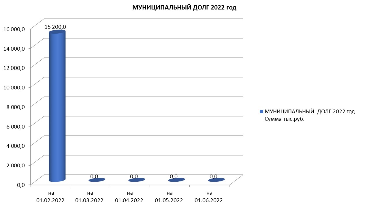 Муниципальный долг на 01.06.2022 г..