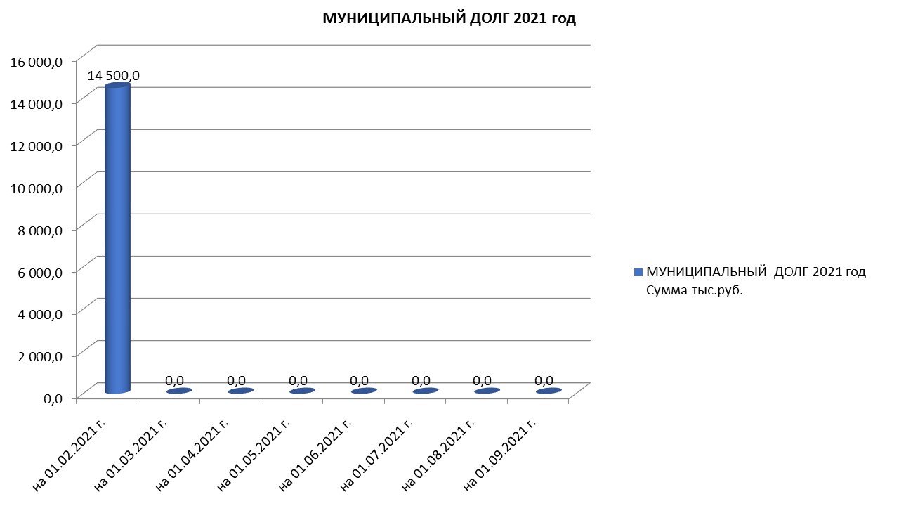 Муниципальный долг на 01.09.2021 г..