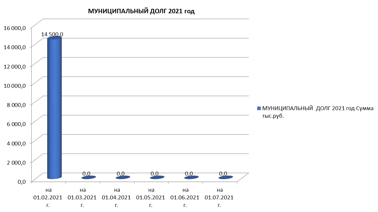 Муниципальный долг на 01.07.2021 г..