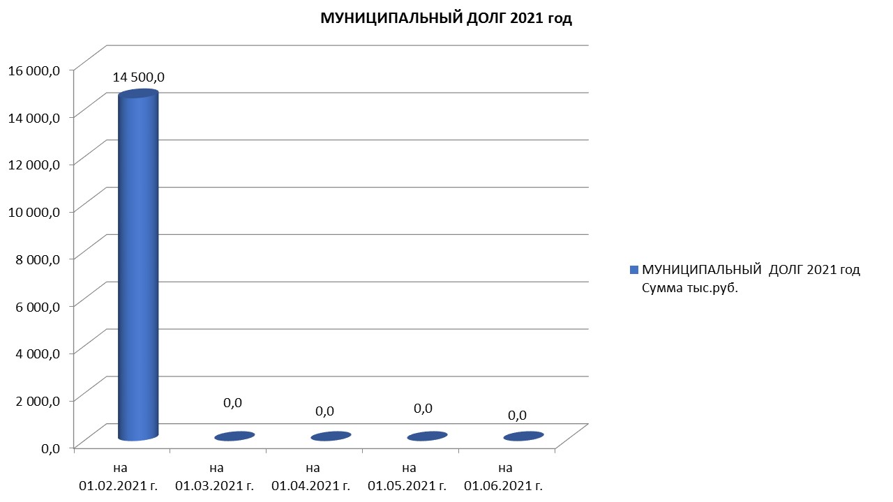 Муниципальный долг на 01.06.2021 г..