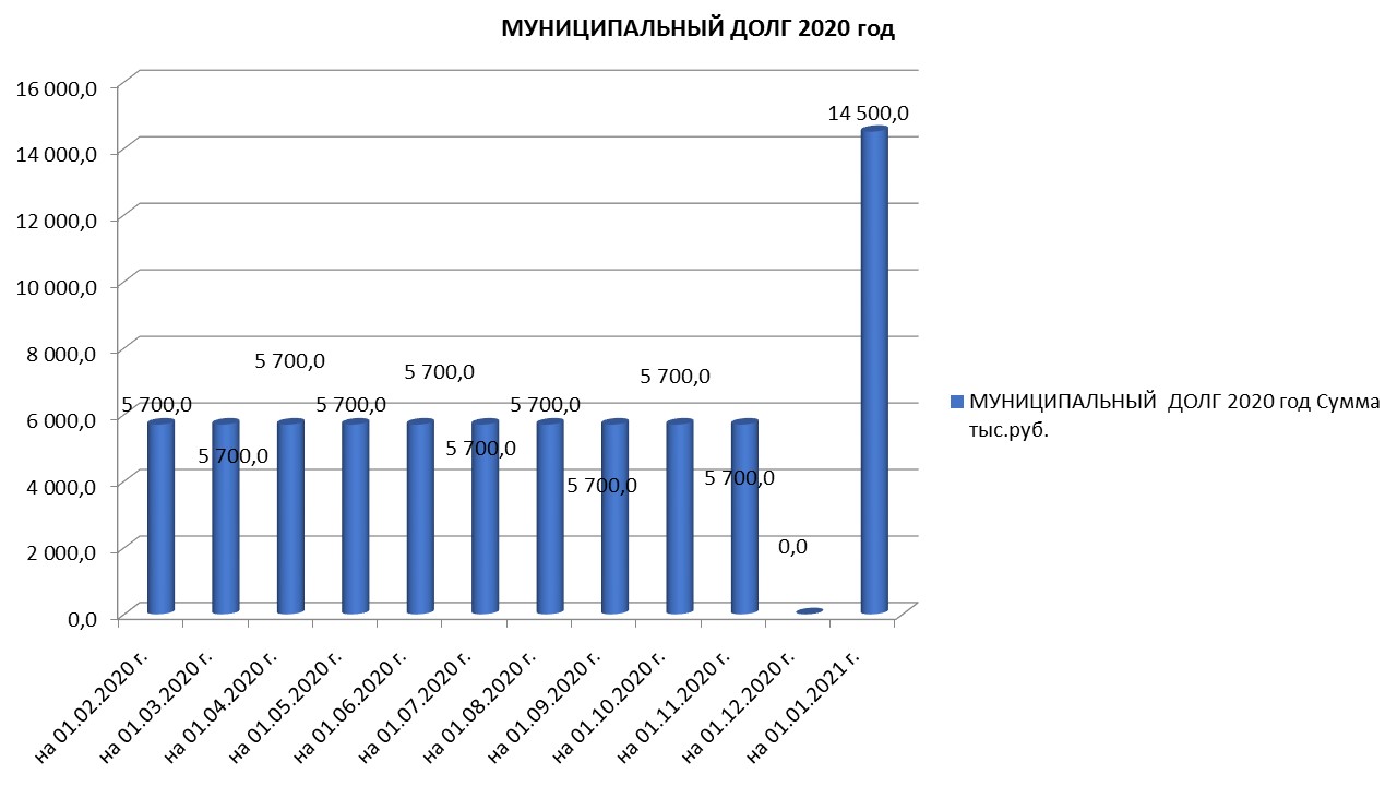 Муниципальный долг на 01.01.2021 г..