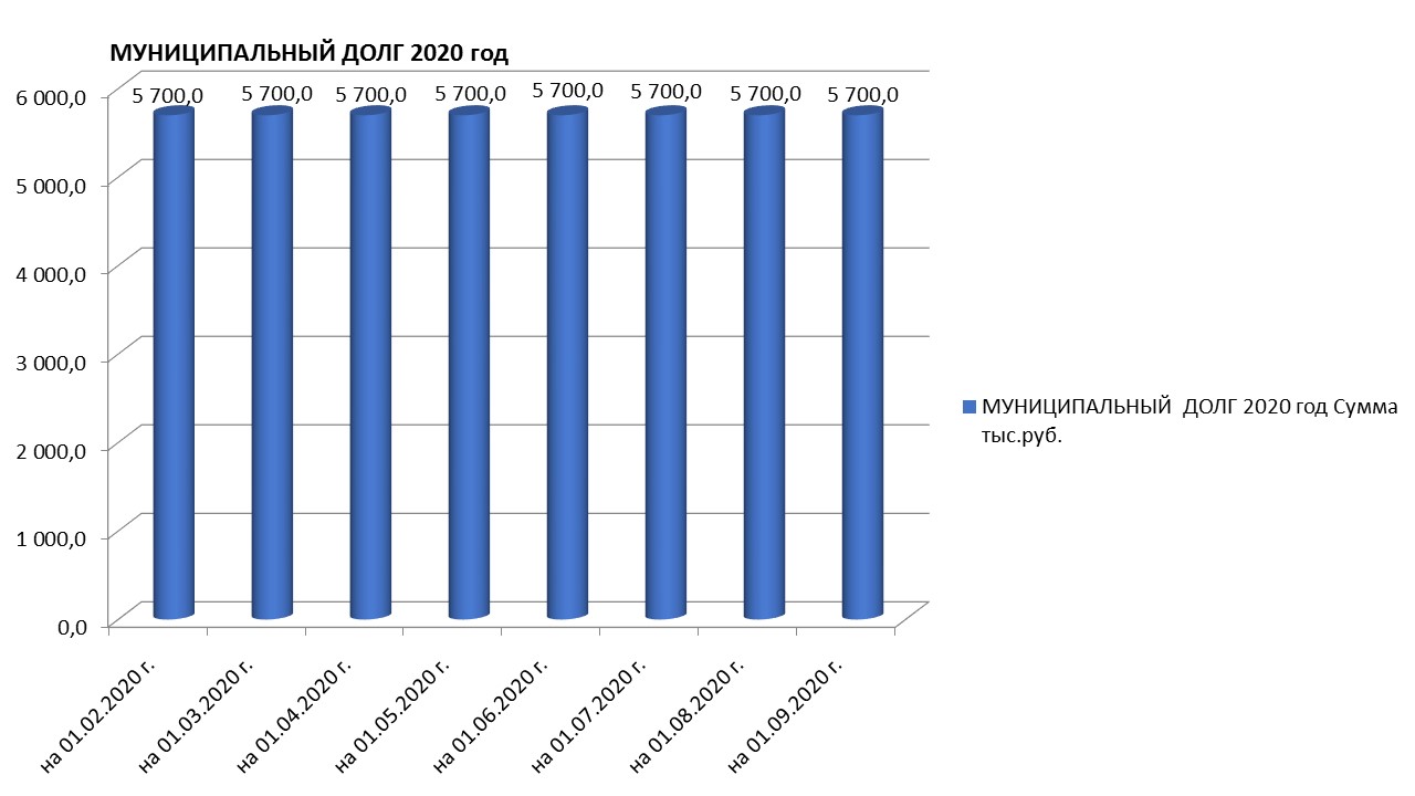 Муниципальный долг на 01.09.2020 г..