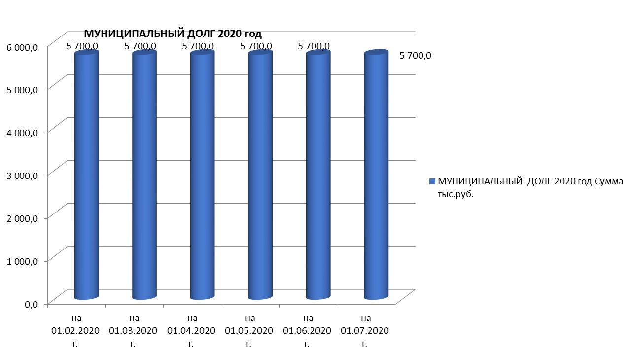 Муниципальный долг на 01.07.2020 г..