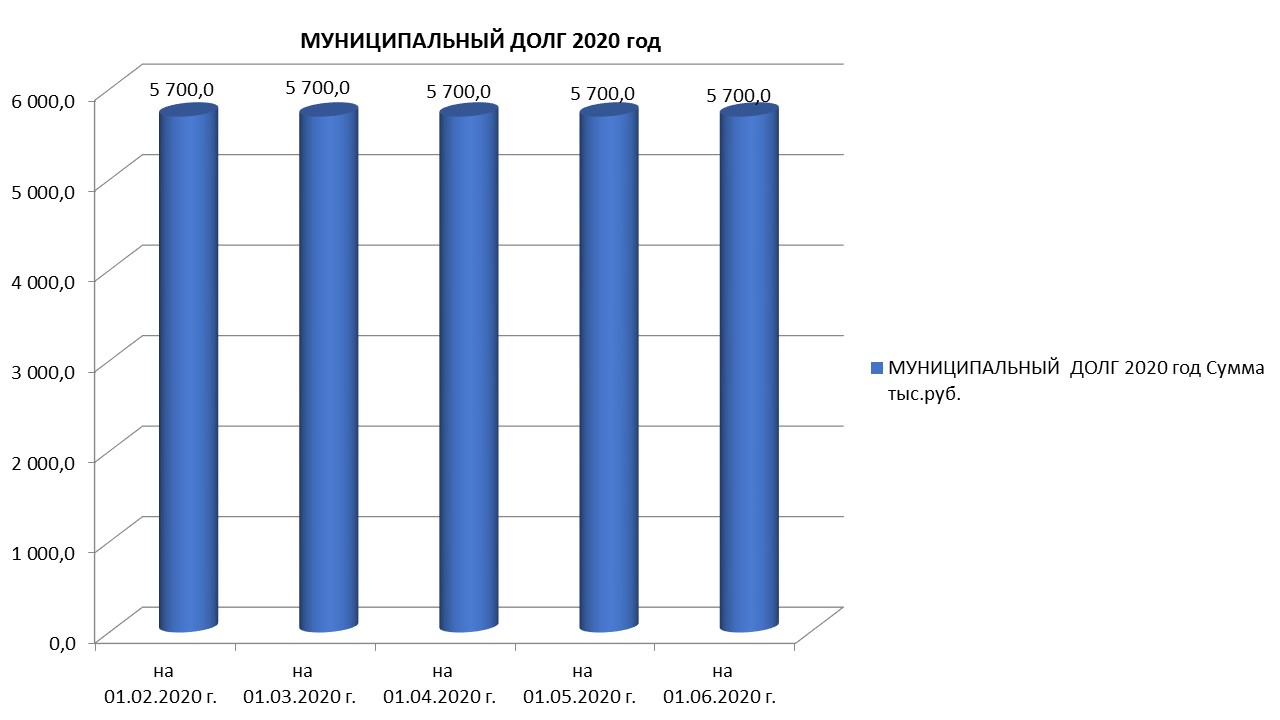 Муниципальный долг на 01.06.2020 г..